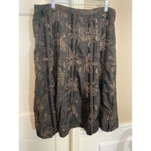 women’s coldwater creek skirt, size 18 (xl), black/brown in color